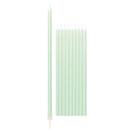 Candelina Stelo 15.5cm Acquamarina Perlato 10pz Candeline Stelo