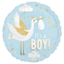 Palloncino in Foil 18" Cicogna "It's a Boy!" Nascita e Battesimo