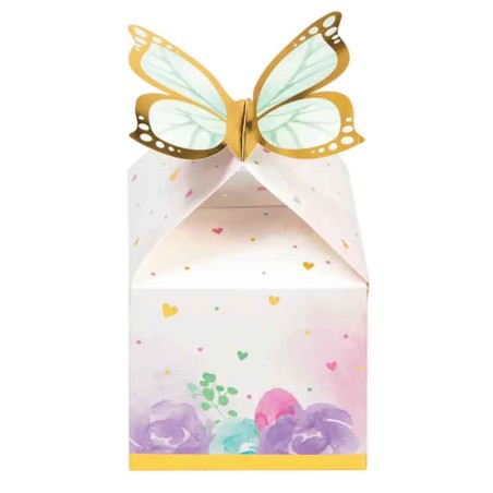Mini Box Porta Confetti Farfalle "Butterfly Shimmer" 8pz Festa Tema Farfalla