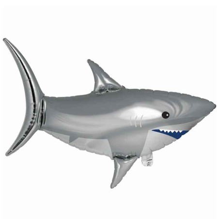 Palloncino in Foil 37" Super Shape Squalo Argento Pesci e Mare