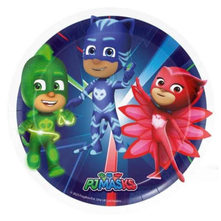 Piatto di Carta 18cm con i Super Pigiamini "PJ Masks" 8pz Super Pigiamini "PJ Masks"