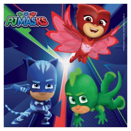 Tovagliolo di Carta 33x33cm con i Super Pigiamini "PJ Masks" 20pz Super Pigiamini "PJ Masks"