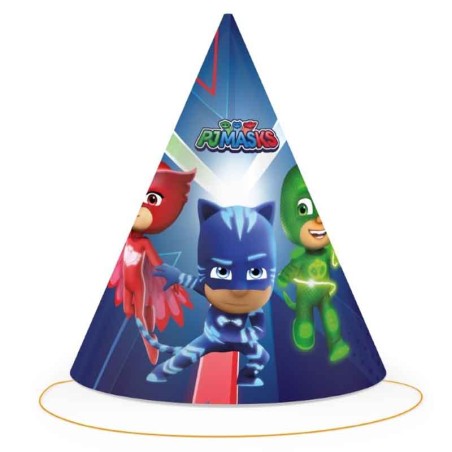 Cappellino a Cono in Carta con i Super Pigiamini "PJ Masks" 6pz Super Pigiamini "PJ Masks"