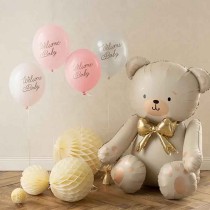 Palloncino in Lattice 12" Nascita Rosa "Welcome Baby" 6pz Palloncini Nascita Rosa