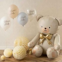 Palloncino in Lattice 12" Nascita Celeste "Welcome Baby" 6pz Palloncini Nascita Celeste