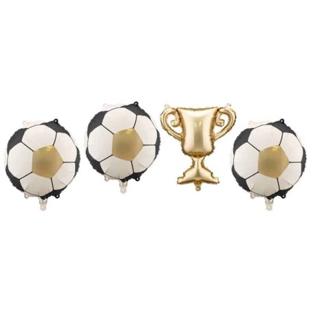 Palloncino in Foil 18" Trofeo e Palloni da Calcio 4pz Sport