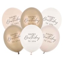 Palloncino in Lattice 12" Assortito con Scritta "Happy Birthday To You" 6pz Buon Compleanno