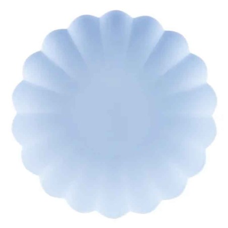 Piatto di Plastica 22cm Riutilizzabile Azzurro Pastello 4pz