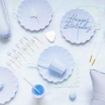 Tovagliolo di Carta Celeste Nuvola Pastello con Fiocchetti 12pz Festa Tema Macaron