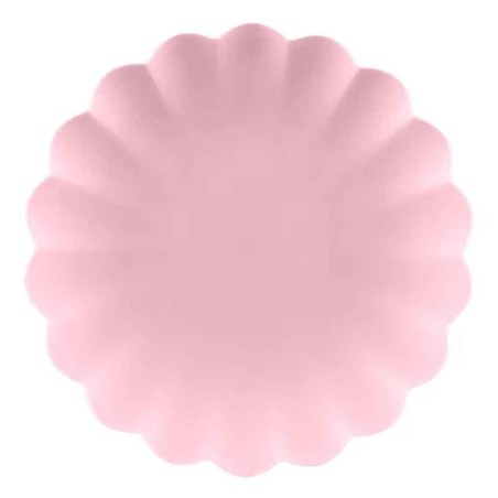 Piatto di Plastica 22cm Riutilizzabile Rosa Pastello 4pz