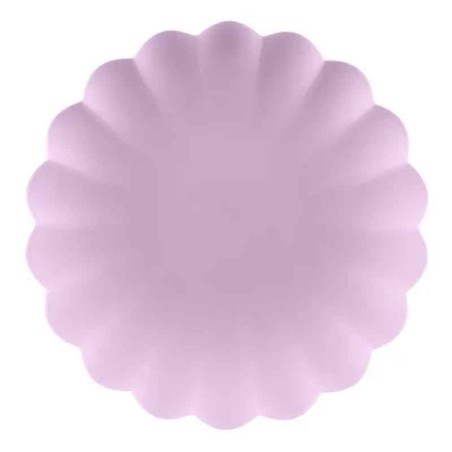 Piatto di Plastica 22cm Riutilizzabile Lilla Pastello 4pz