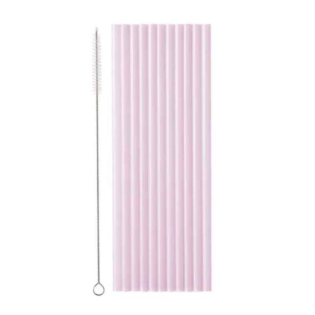Cannucce di Plastica Riutilizzabile Lilla Pastello 12pz