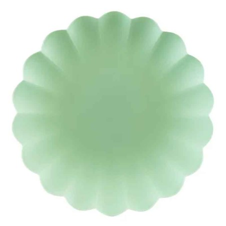 Piatto di Plastica 22cm Riutilizzabile Salvia Pastello 4pz