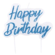 Candelina "Happy Birthday" Turchese Bio Glitter Candeline Eventi