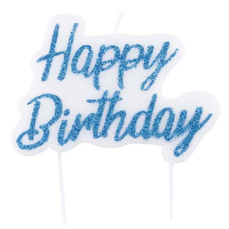 Candelina "Happy Birthday" Turchese Bio Glitter Candeline Eventi