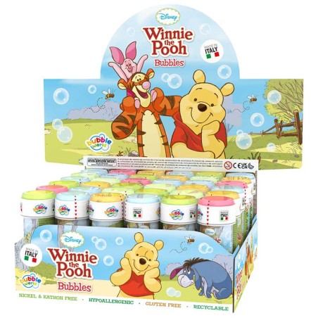 Bolle di Sapone a Tema Winnie The Pooh "Bubbles" da 60ml - 36pz Bolle di Sapone