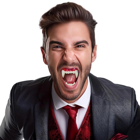 Denti da Vampiro con Grandi Canini 2pz Accessori Persona Halloween