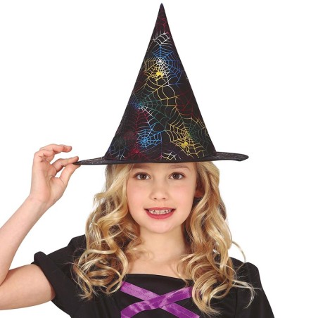 Cappello da Strega con Ragnatele Glitter Multicolor Accessori Persona Halloween