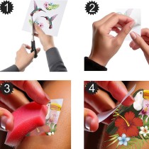 Tatuaggi Temporanei a Tema Tropicale 2pz Accessori Persona Tropicali