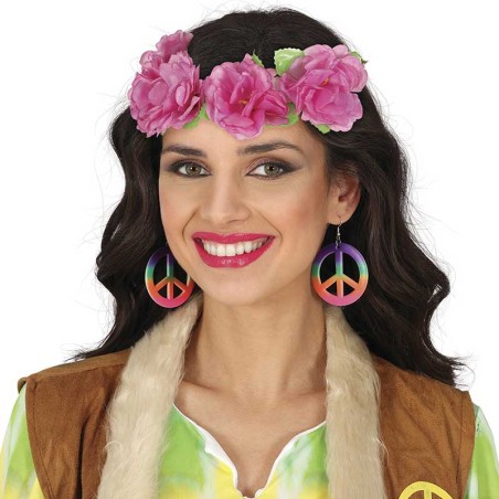 Tiara Rivestita con Fiori Lilla "Flowers" Accessori Persona Tropicali