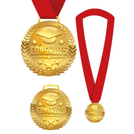 Medaglia d'Oro per Laurea "Congrats" Addobbi e Accessori Laurea