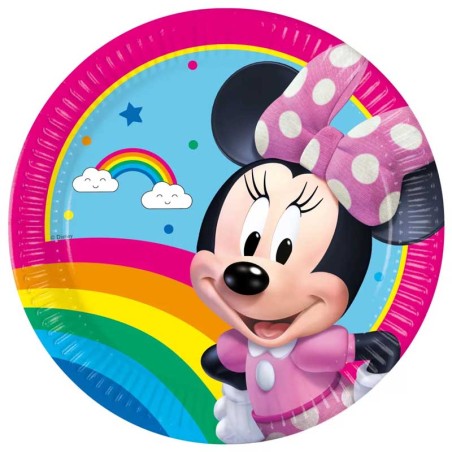 Piatto di Carta 23cm Minnie "Rainbow Make Me Smile" 8pz Minnie