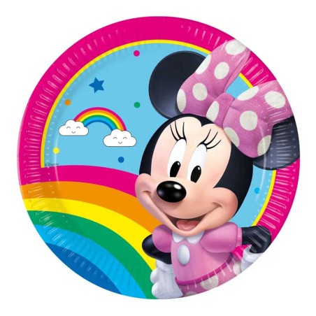 Piatto di Carta 20cm Minnie "Rainbow Make Me Smile" 8pz Minnie