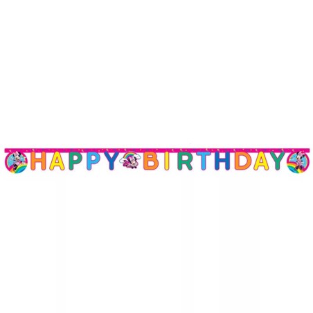 Festone Happy Birthday con Minnie "Rainbow Make Me Smile" 2mt Minnie