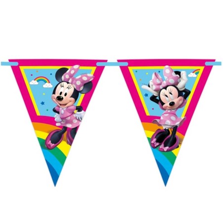 Festone Bandierina in Carta con Minnie "Rainbow Make Me Smile" 2,3mt Minnie