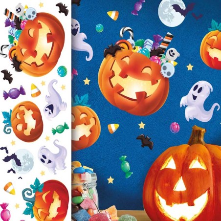 Adesivi da Parete Zucche e Fantasmi di Halloween 23pz Addobbi e Festoni Halloween