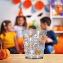 Bicchiere di Plastica Rigida 200ml con Scheletro e Ragnatele Accessori Tavola Halloween