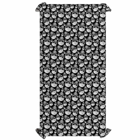 Tovaglia di Plastica 137x274cm Nera con Teschi di Halloween Accessori Tavola Halloween