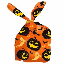 Sacchetto di Plastica Porta Caramelle Zucche e Fantasmi 20pz Accessori Tavola Halloween
