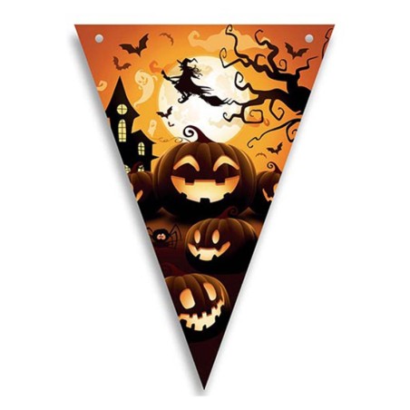 Festone Bandierina Zucche Stregate 3mt Addobbi e Festoni Halloween