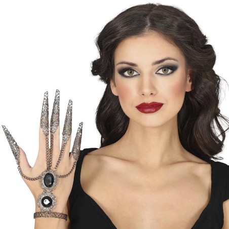 Bracciale con Unghia in Metallo e Pietre Nere Accessori Persona Halloween