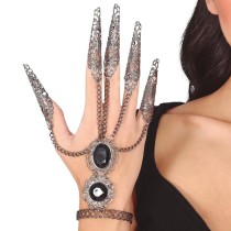 Bracciale con Unghia in Metallo e Pietre Nere Accessori Persona Halloween