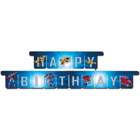 Festone Happy Birthday con Transformers 3mt Transformers