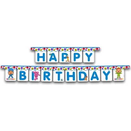 Festone Happy Birthday Carta con Pocoyo 3mt Pocoyo