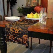 Runner da Tavolo Zucca Gotica di Halloween 2,75mt Accessori Tavola Halloween