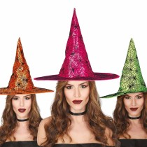 Cappello da Strega con Ragnatale Colori Neon Assortiti Accessori Persona Halloween