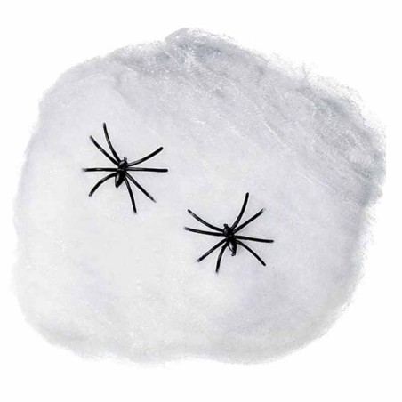 Ragnatela Bianca con Ragni 20gr Addobbi e Festoni Halloween