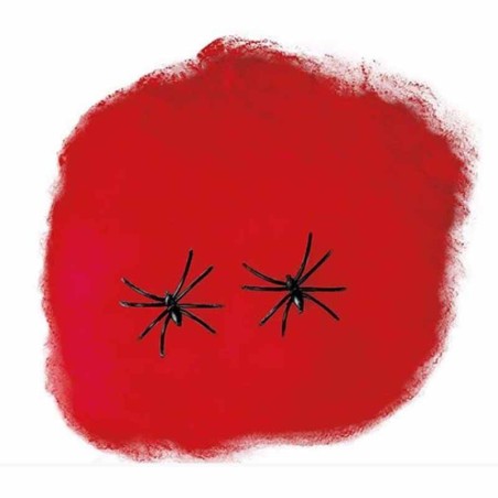 Ragnatela Rossa con Ragni 60gr Addobbi e Festoni Halloween