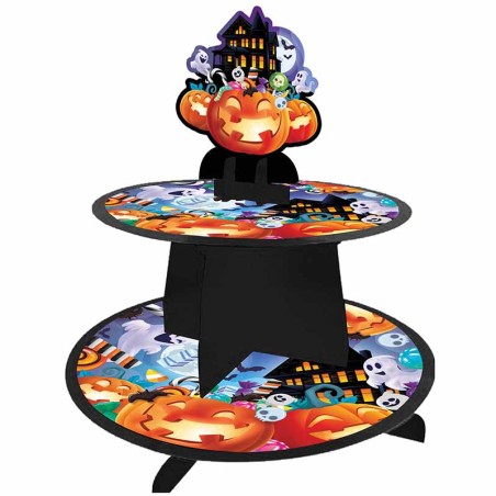 Alzatina 3 Piani di Carta Simboli di Halloween Accessori Tavola Halloween
