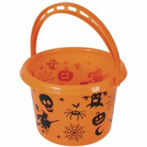 Secchiello di Plastica Porta Caramelle Arancione Simboli di Halloween Accessori Tavola Halloween