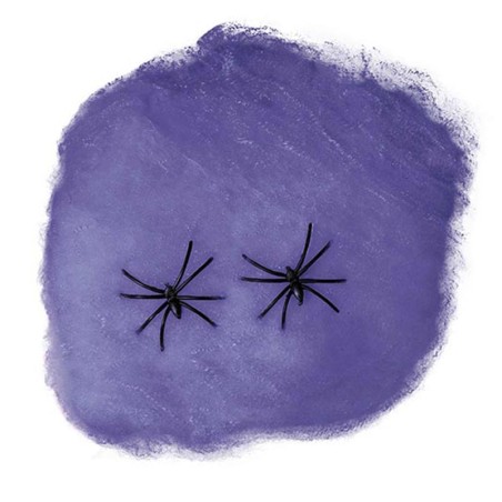 Ragnatela Viola con Ragni 60gr Addobbi e Festoni Halloween