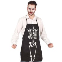 Grembiule da Cucina Nero con Scheletro Accessori Persona Halloween