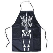 Grembiule da Cucina Nero con Scheletro Accessori Persona Halloween