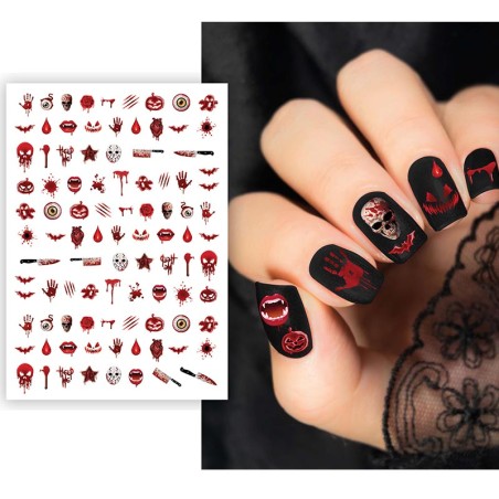 Adesivi per Unghia Simboli di Halloween Insanguinati Accessori Persona Halloween