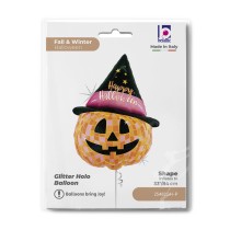 Palloncino in Foil 42" Super Shape Zucca Stregata "Disco Halloween" Halloween Grabo