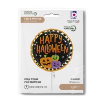 Palloncino in Foil 18" Happy Halloween "Stripe Pumpkins" Halloween Grabo